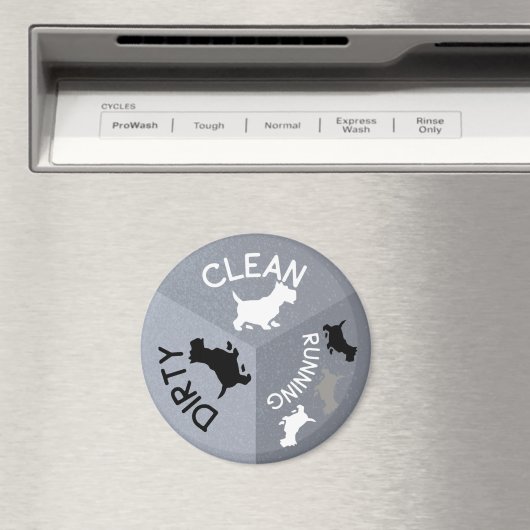 Geschirrspüler Magnet Grauer Hund sauber dreckig l (In Situ (Geschirrspüler))