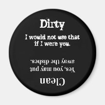 Geschirrspüler Magnet sauber oder dreckig