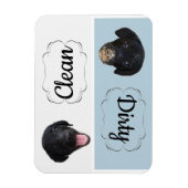 Geschirrspüler Magnet Schwarzes Labor sauber/dreck (Vertikal)