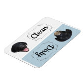 Geschirrspüler Magnet Schwarzes Labor sauber/dreck (Linke Seite)