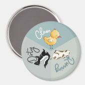 Geschirrspüler Niedliche Tiere reinigen schmutzige Magnet (Vorderseite/Rückseite)