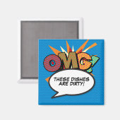 Geschirrspüler OMG Dirty Geschirr Fun Retro Comic Magnet (Vorderseite/Rückseite)