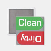 Geschirrspüler sauber oder dreckiges Zeichen Magnet (Vorderseite/Rückseite)