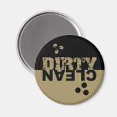 Geschirrspüler, sauber, schwarz und goldfarben magnet (Vorderseite/Rückseite)