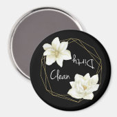 Geschirrspüler Saubere Blume Magnolia Elegante Magnet (Vorderseite/Rückseite)