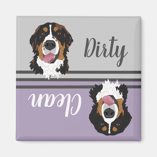 Geschirrspüler Saubere Dirty Bernese Mountain Hund Magnet (Vorne)