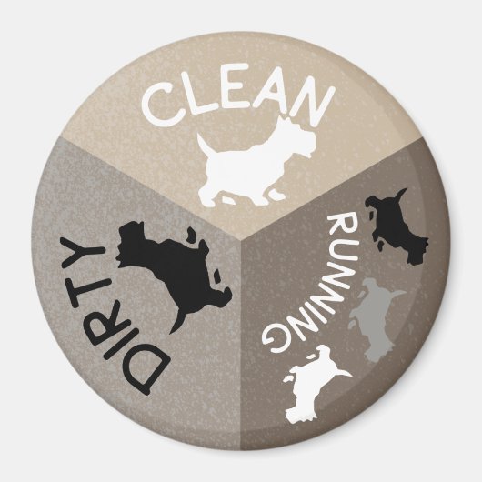 Geschirrspüler Saubere dreckige Niedliche Haustier Magnet (Vorne)