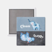 Geschirrspüler Saubere schmutzige Geschirr Office  Magnet (Vorderseite/Rückseite)