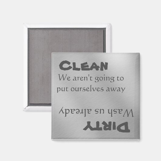 Geschirrspüler Sauberes Dirty Magnet Funny Metal (Vorderseite/Rückseite)