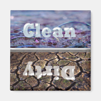 Geschirrspüler und Bläschen Saubere Geschirrspülma Magnet