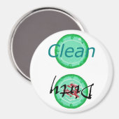 Geschirrspülmagnete, grüne Teller Magnet (Vorderseite/Rückseite)