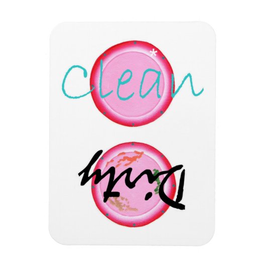 Geschirrspülmagnete rosafarbene Teller Geschirrspü Magnet (Vertikal)