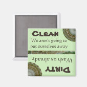 Geschirrspülmaschine Saubere Dirty Magnet Grün Fun (Vorderseite/Rückseite)