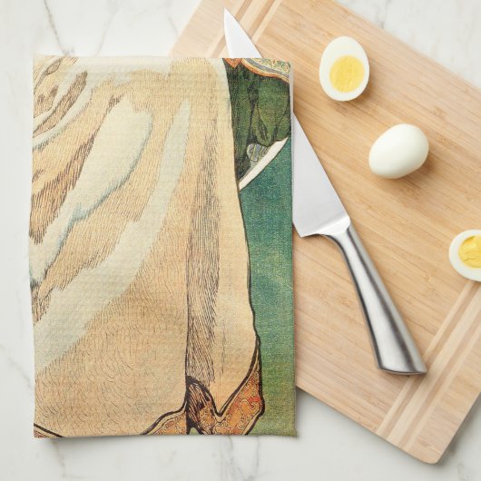 Geschirrtuch Alphonse-Mucha Prinzessin-Hyacinth (Viertel Falte)