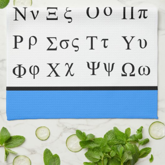 Geschirrtuch des griechischen Alphabetes (Gefaltet)