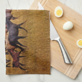 Geschirrtuch des letzten Lichtes Laufpferde (Viertel Falte)