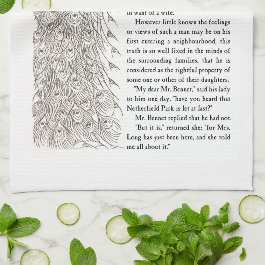 Geschirrtuch des Stolz-u. Vorurteil-Kapitels 1 (Gefaltet)