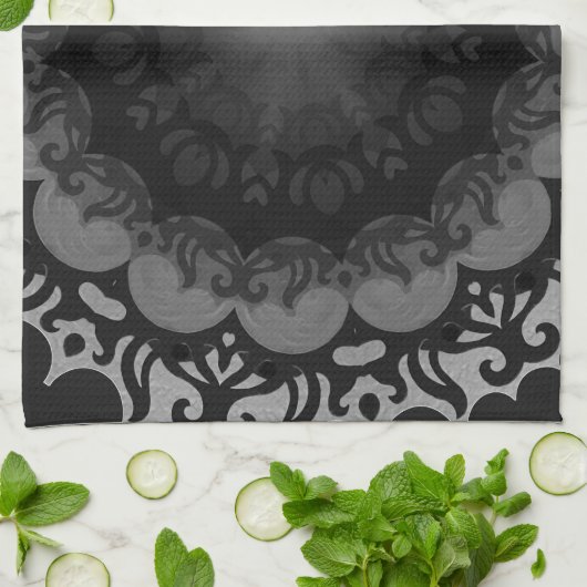 Geschirrtuch - "dunkle Mandala-" Nr. 1 (Gefaltet)