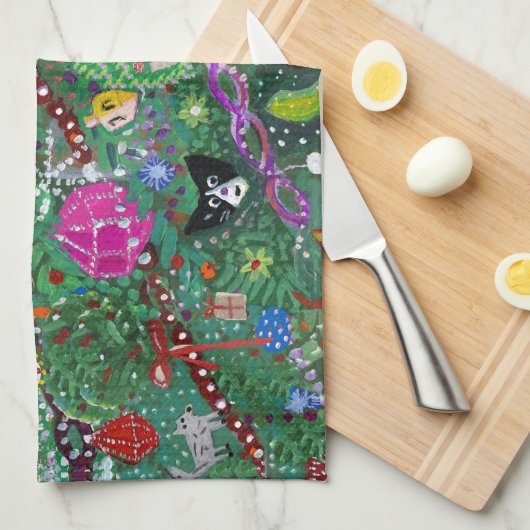 Geschirrtuch für die Feiertage (Viertel Falte)