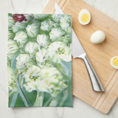 Geschirrtuch grün-weiß Wildblüten (Viertel Falte)
