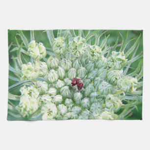 Geschirrtuch grün-weiß Wildblüten