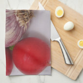 Geschirrtuch Knoblauch / Radieschen (Viertel Falte)