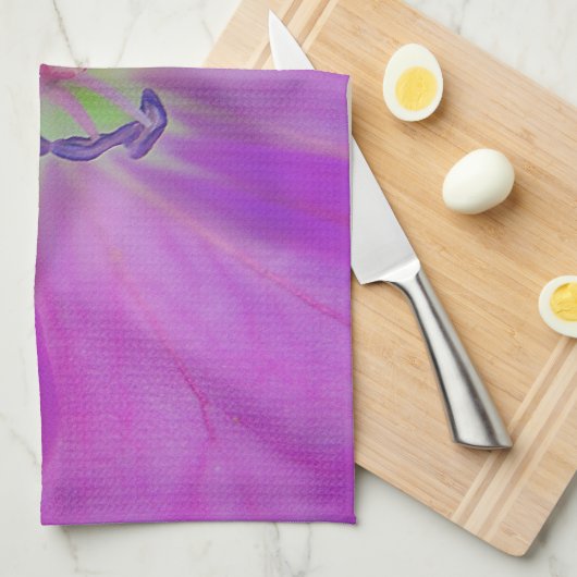 Geschirrtuch lila Blütenstern (Viertel Falte)