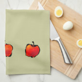 Geschirrtuch mit drei Äpfeln (Viertel Falte)