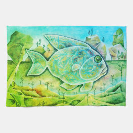 Geschirrtuch mit fantastischem Fisch