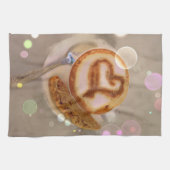 Geschirrtuch mit Kaffeetasse- und biscottibild (Horizontal)