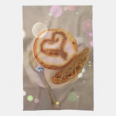 Geschirrtuch mit Kaffeetasse- und biscottibild (Vertikal)