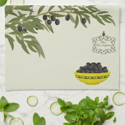 Geschirrtuch mit Oliven (Gefaltet)