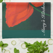 Geschirrtuch mit roter Mohnblume (Gefaltet)
