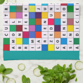 Geschirrtuch mit spanische Sprachmonats-Entwurf (Gefaltet)