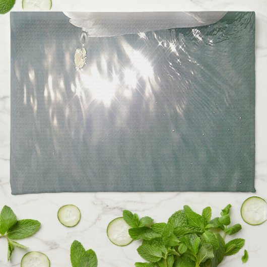 Geschirrtuch romantischer Schwan (Gefaltet)