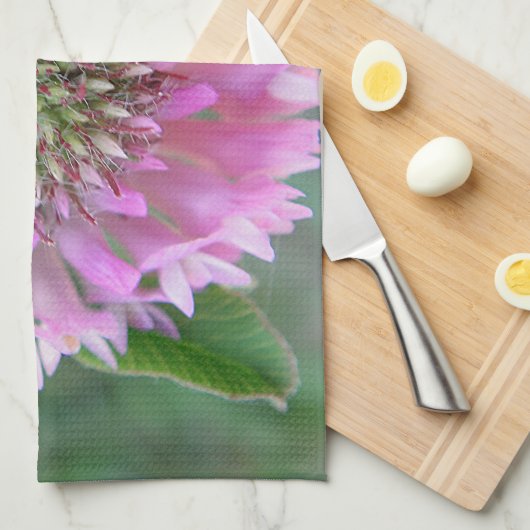 Geschirrtuch rosa Blüte (Viertel Falte)