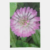 Geschirrtuch rosa Kleeblüte mit Wassertropfen (Vertikal)