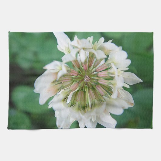 Geschirrtuch rosa-weiß Kleeblüte (Horizontal)