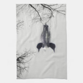 Geschirrtuch Schwarzweiss-Loon auf einem See (Vertikal)