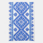 Geschirrtuch-ukrainisches Querstich-Druck-Blau Handtuch (Vertikal)