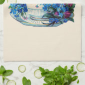 Geschirrtuch : VINTAGE TEETASSE MIT BLUMEN (Gefaltet)