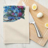 Geschirrtuch : VINTAGE TEETASSE MIT BLUMEN (Viertel Falte)