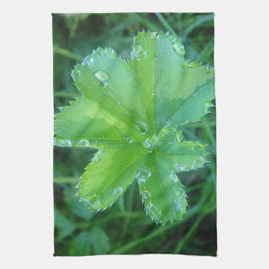 Geschirrtuch Wassertropfen auf Blatt (Vertikal)