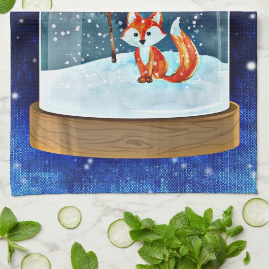 Geschirrtuch-Weihnachtsfuchsblau Geschirrtuch (Gefaltet)