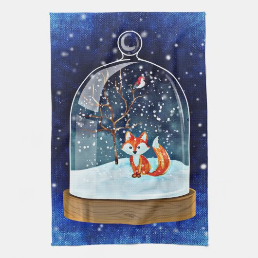 Geschirrtuch-Weihnachtsfuchsblau Geschirrtuch (Vertikal)