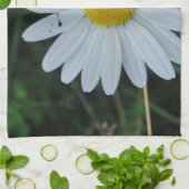 Geschirrtuch weiß Margerite auf Stäbchen (Gefaltet)