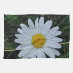 Geschirrtuch weiß Margerite auf Stäbchen