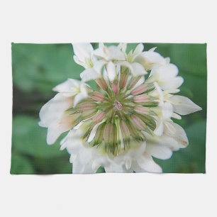 Geschirrtuch weiß s rosa Kleeblume