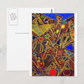 Geschlagene Geschichten (abstrakter Expressionismu Postkarte (Vorne/Hinten)