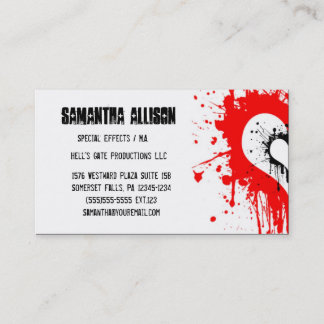 Geschlagene Herzen Moderne Goth Business Card Visitenkarte